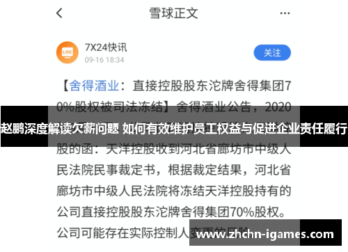 赵鹏深度解读欠薪问题 如何有效维护员工权益与促进企业责任履行 赵鹏深度解读欠薪问题 如何有效维护员工权益与促进企业责任履行